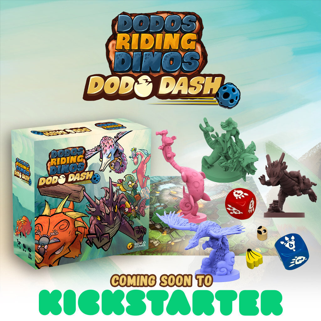 Dodos Riding Dinos reprint and new Dodo Dash expansion! by