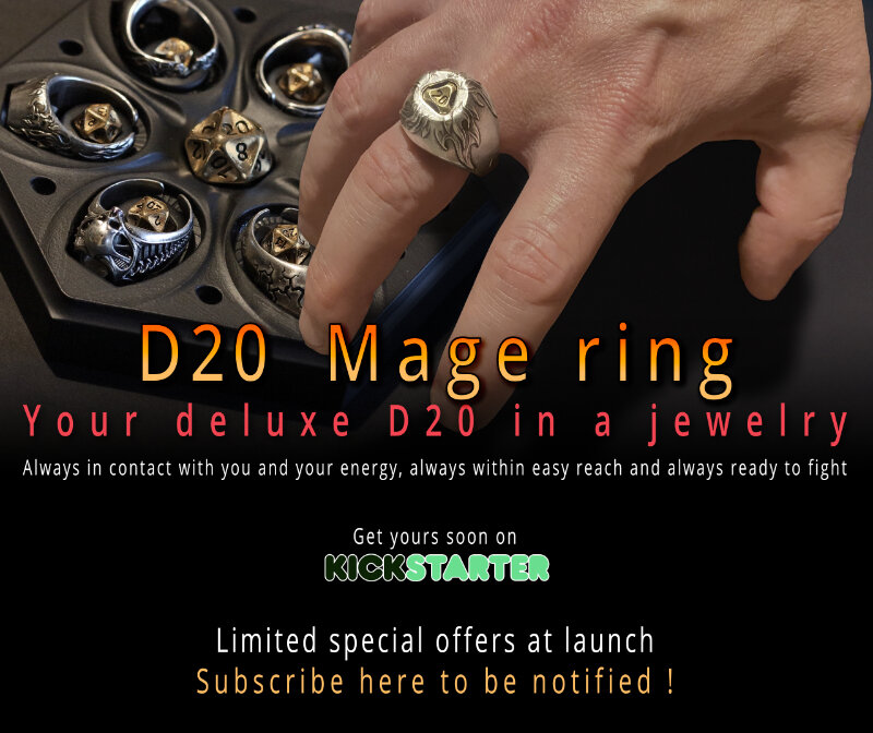 D20-Mage-Ring by Aphaon - D20 Mage ring + spare D20 - Gamefound