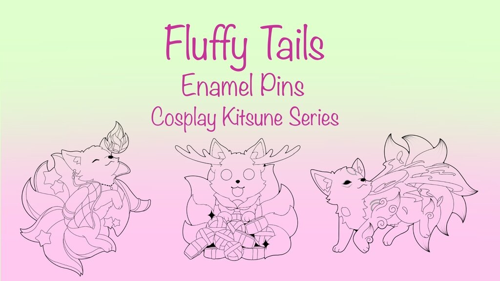 Fluffy Tails-Kitsune Enamel Pin Cosplay Series