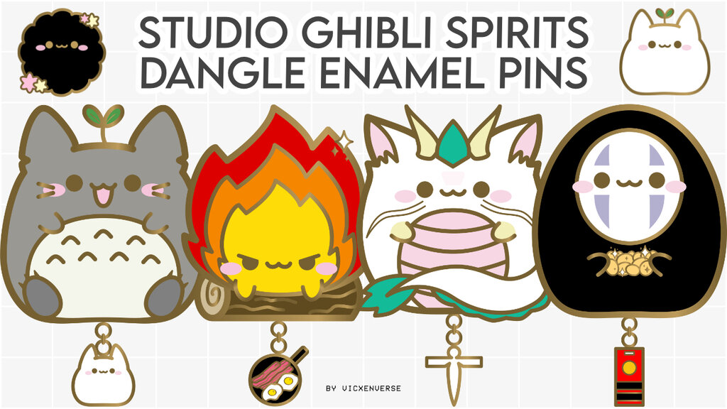 Studio Ghibli Hard Enamel Pin Collection ♡