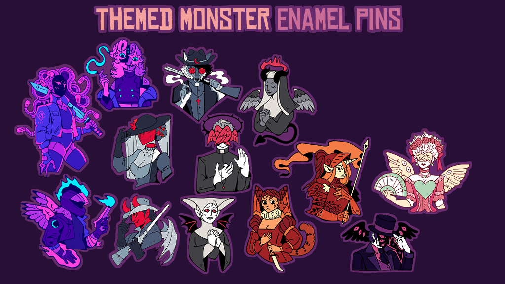 Themed Monster Enamel Pins