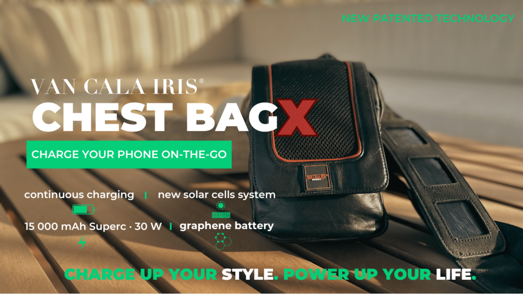 Solar Chest Bag X — Never Worry About Your Phone's Battery.