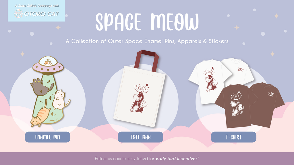 Space Meow - A Collection of Outer Space Enamel Pins, Apparels & Stickers