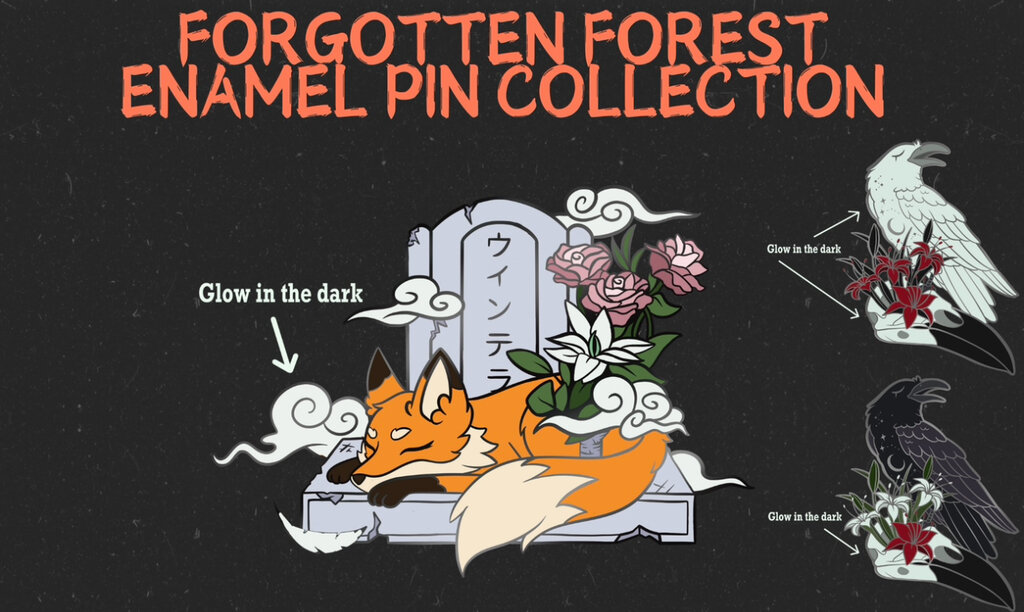 Forgotten Forest | Animal Enamel Pins (Foxes, Ravens, and More)