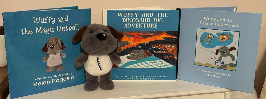 Wuffy and the Magic Lintball-a stuffed dog’s adventures begin with a Magic lintball to help where he can