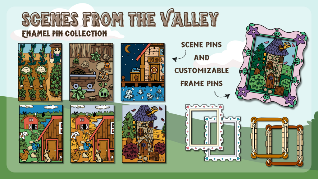 Scenes From the Valley - Customizable Scenes and Frames Enamel Pin Collection