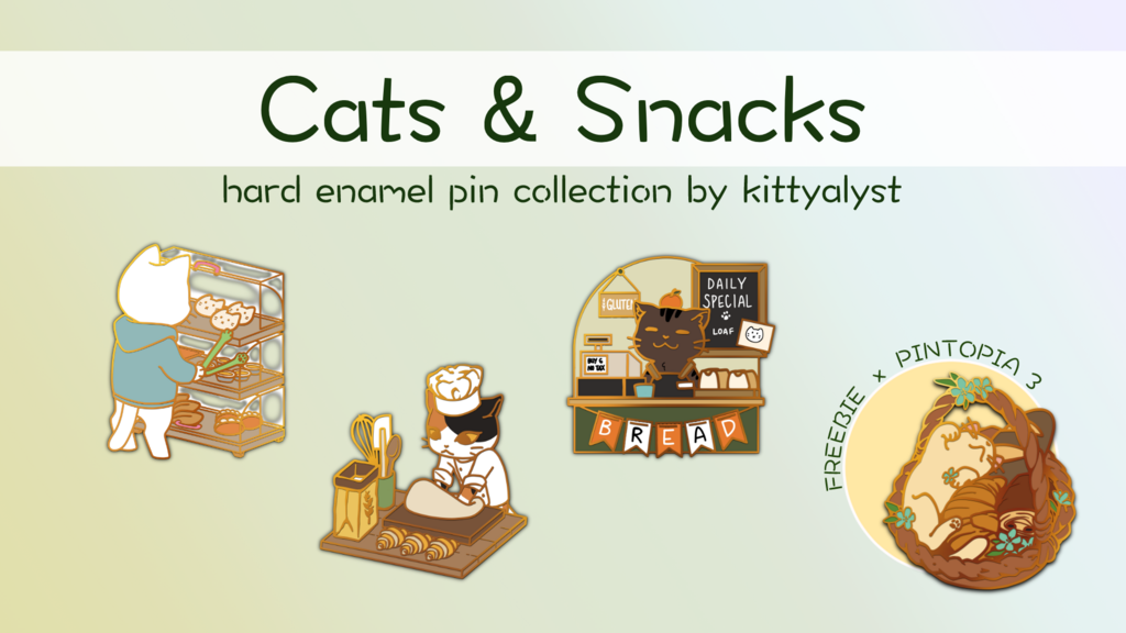 Cats and Snacks: Enamel Pin Collection