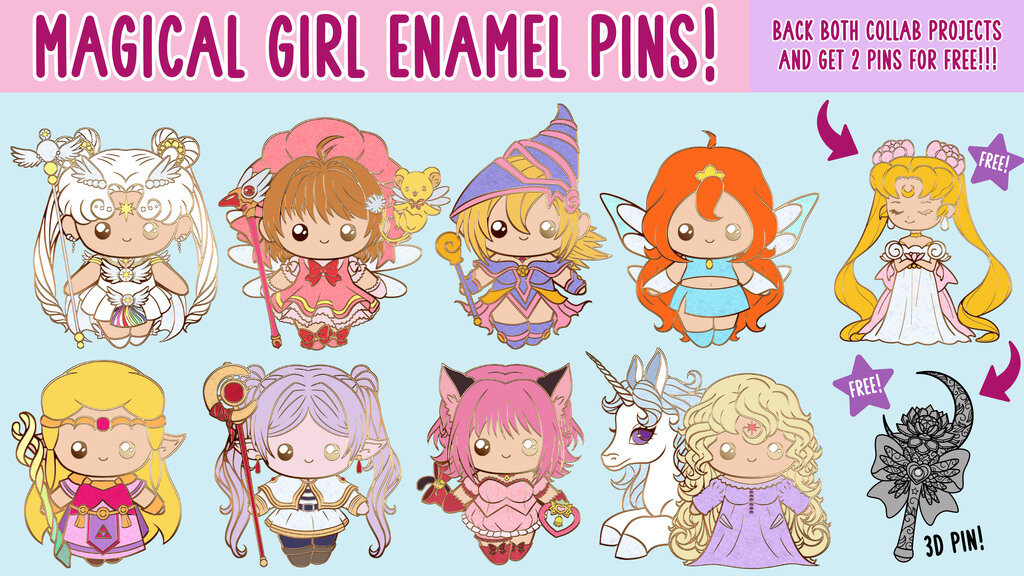 Magical Girl Enamel Pins!