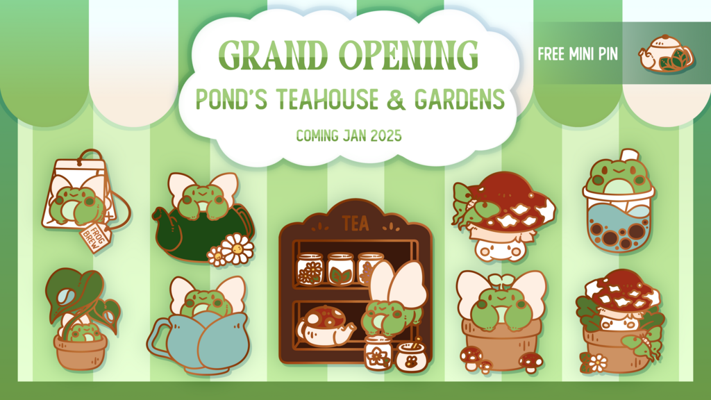 Pond's Teahouse and Gardens - An Enamel Pin Collection