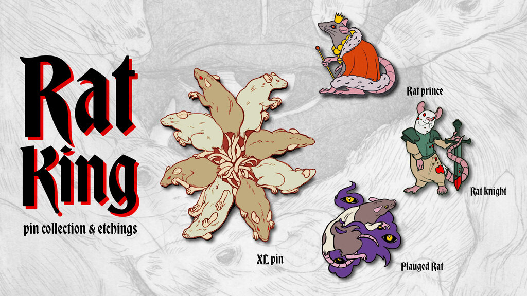 RAT KING - pins and etchings