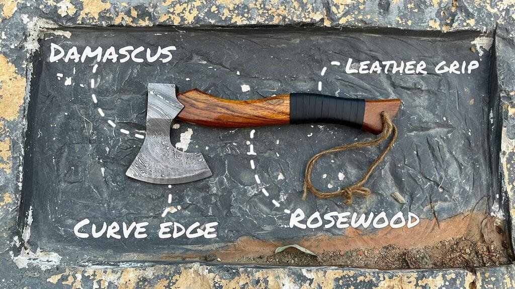 Eagle - Handmade Viking Damascus Camping Axe