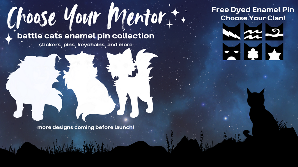 Choose Your Mentor | Battle Cats Enamel Pin Collection