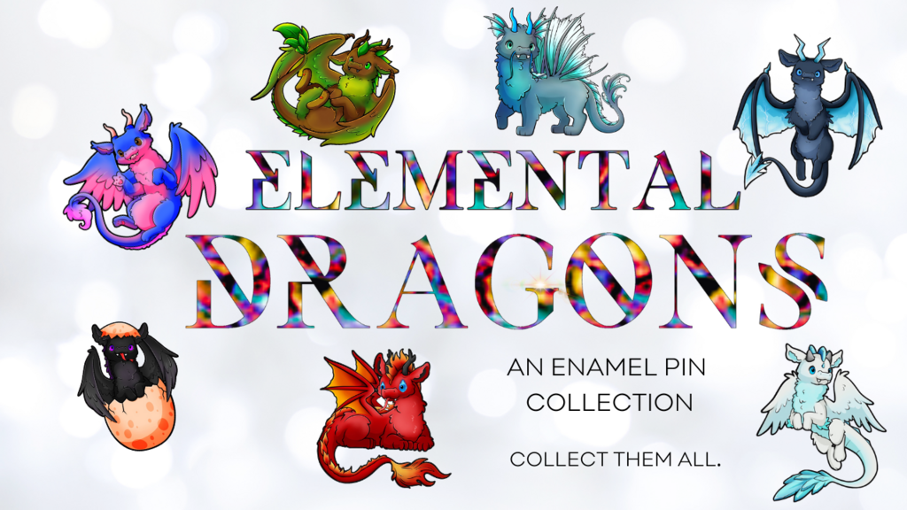 Elemental Dragons Enamel Pins