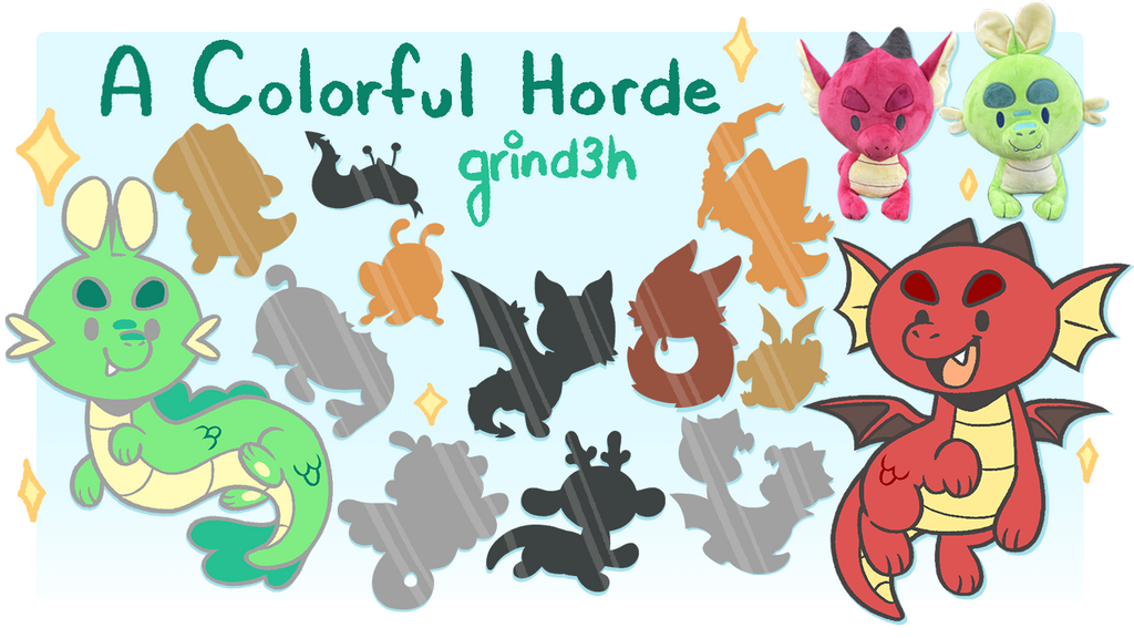 A Colorful Horde - Dragon Enamel Pins and Plush!