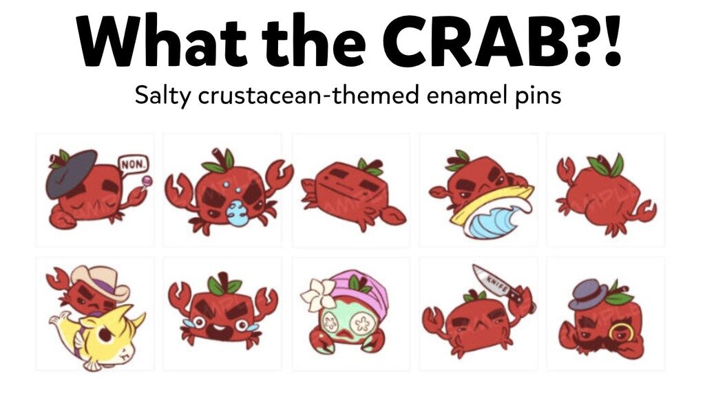 What the CRAB?! Salty crustacean-themed enamel pins