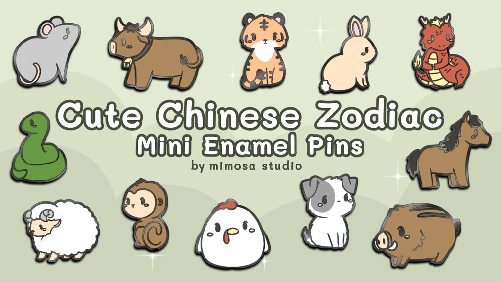 Cute Chinese Zodiac Mini Pins