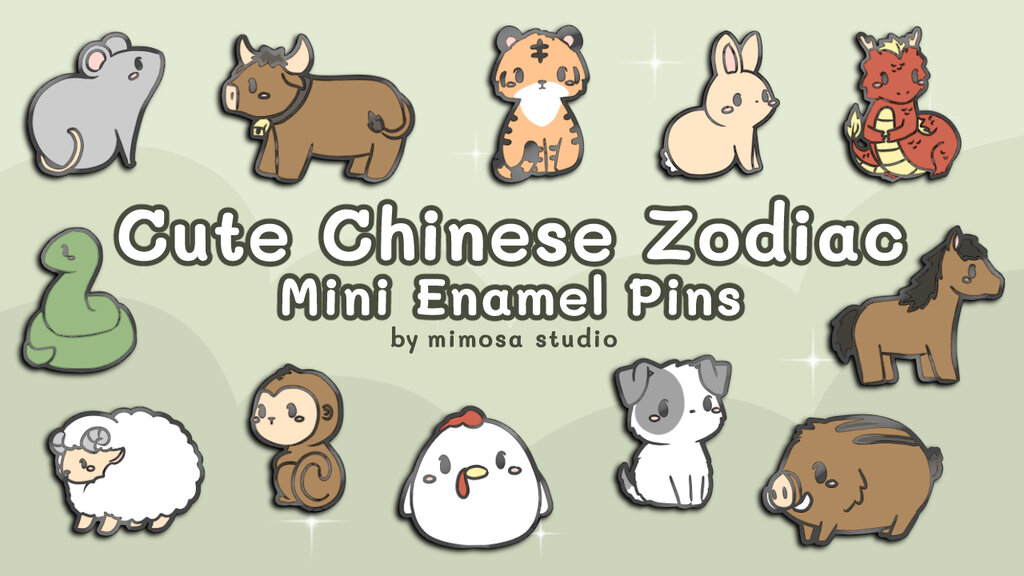 Cute Chinese Zodiac Mini Pins