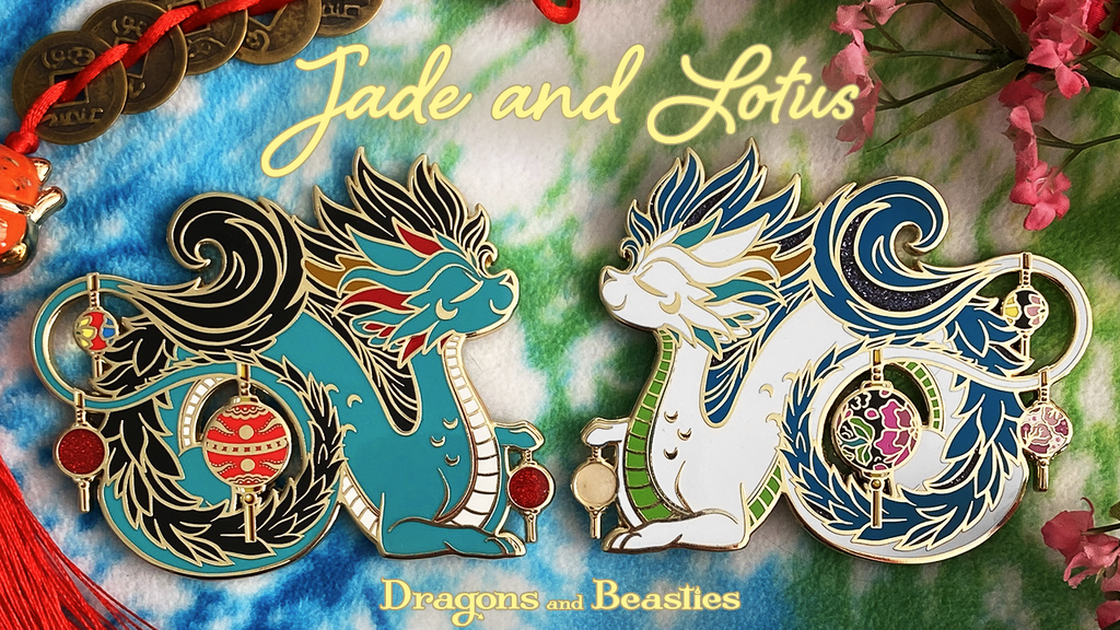 Jade and Lotus Lantern Dragons