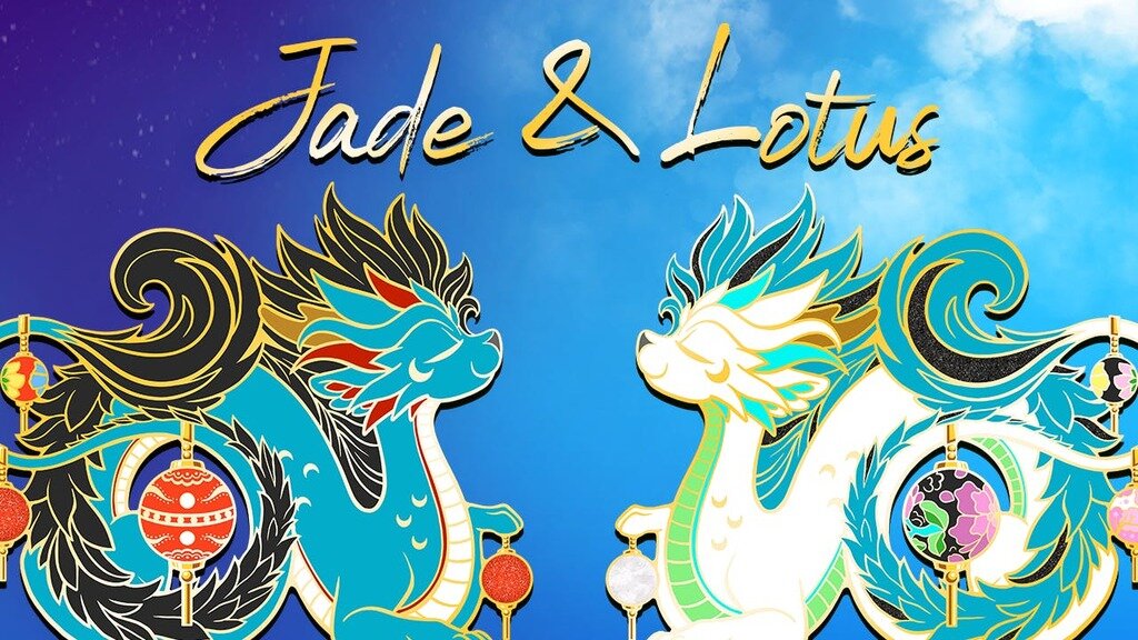 Jade and Lotus Lantern Dragons