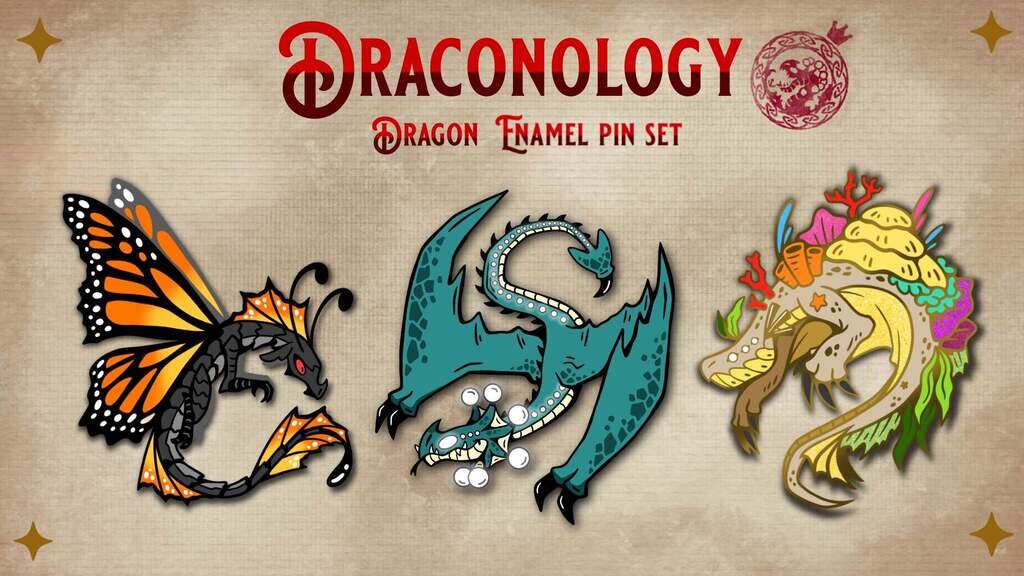 Draconology | An Original Dragon Enamel Pin Set