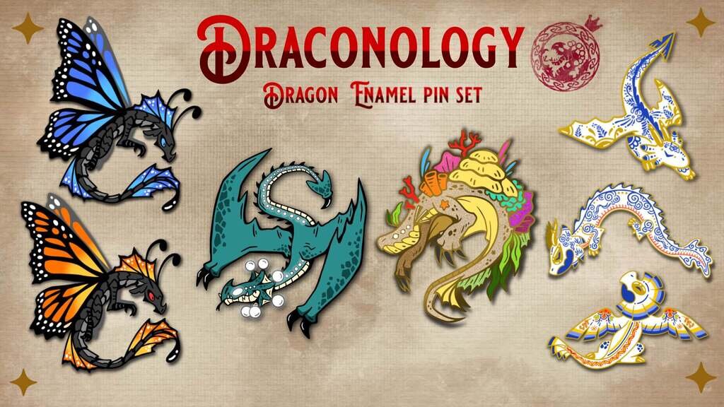 Draconology | An Original Dragon Enamel Pin Set