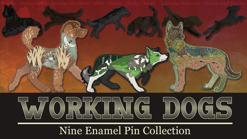 Working Dogs Enamel Pins