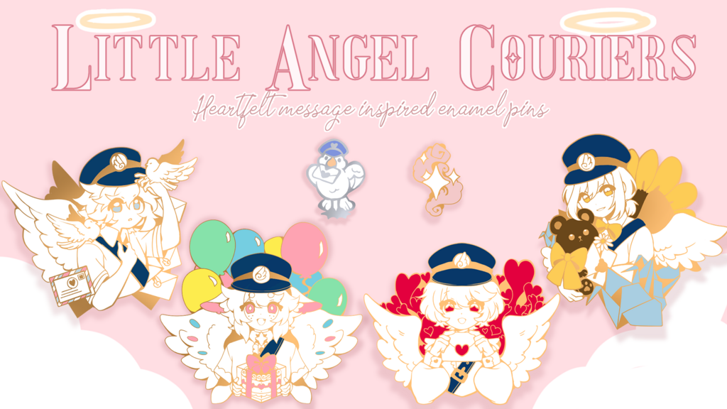 little angel couriers - heartfelt message pin collection