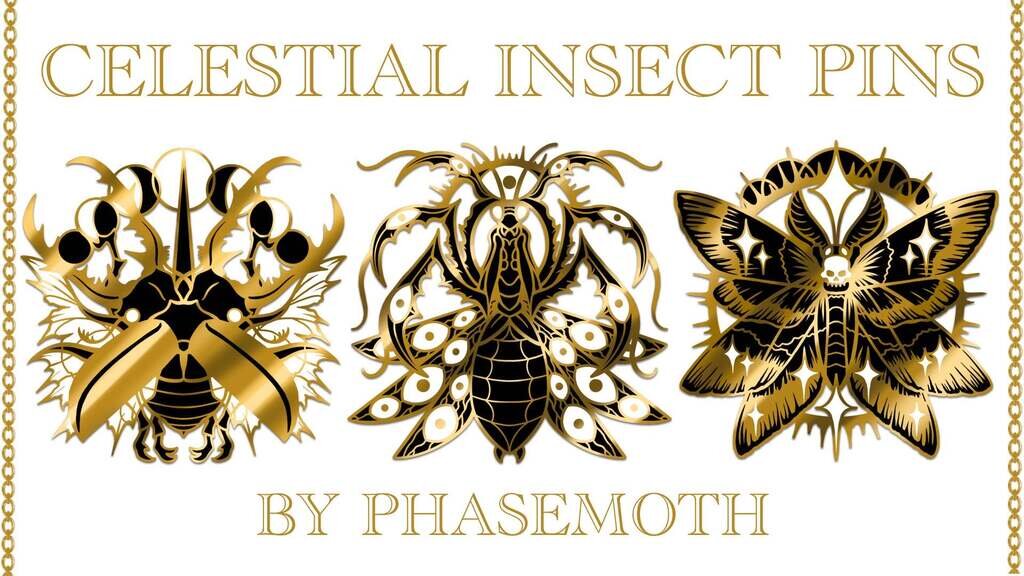 Celestial Insects - An Enamel Pin Badge Set