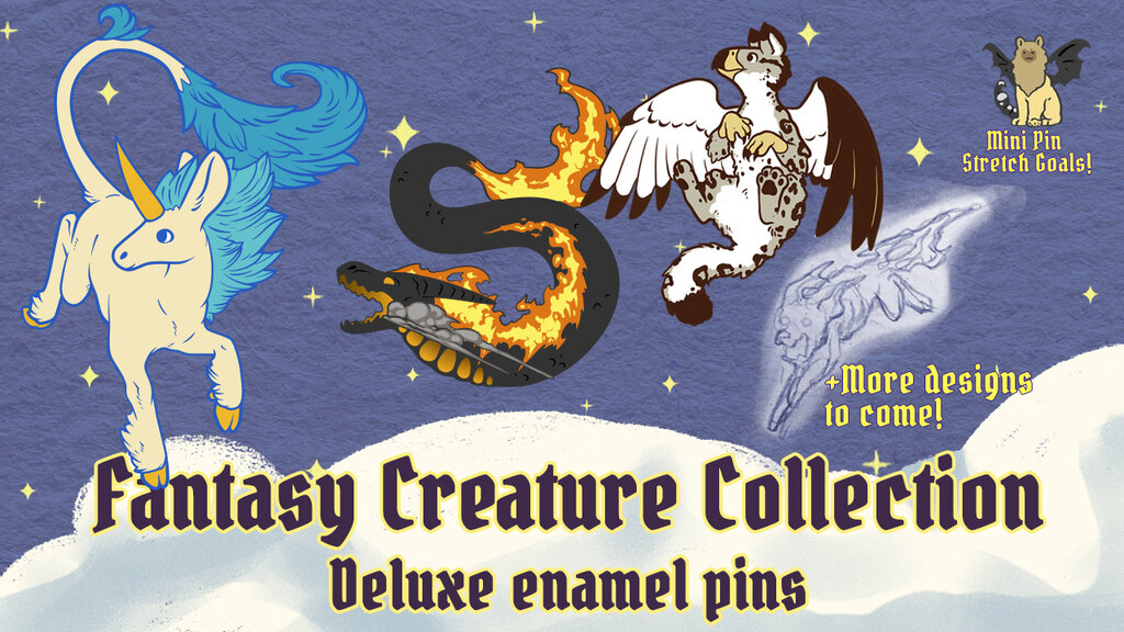 Fantasy Creature Collection - Deluxe enamel pins