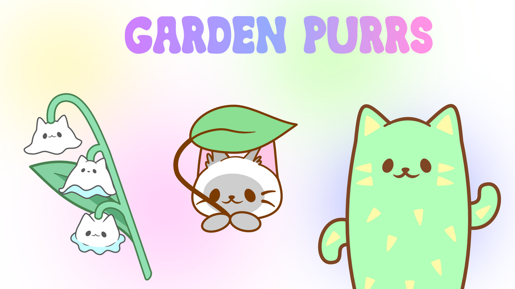 Garden Purrs: A collection of cats and garden hard enamel pins