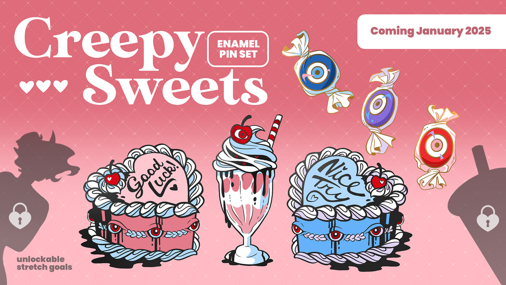 Creepy and Sweet Enamel Pins