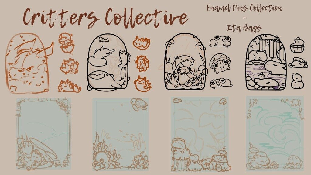 Critters Collective - Enamel Pins Collection + Ita Bags