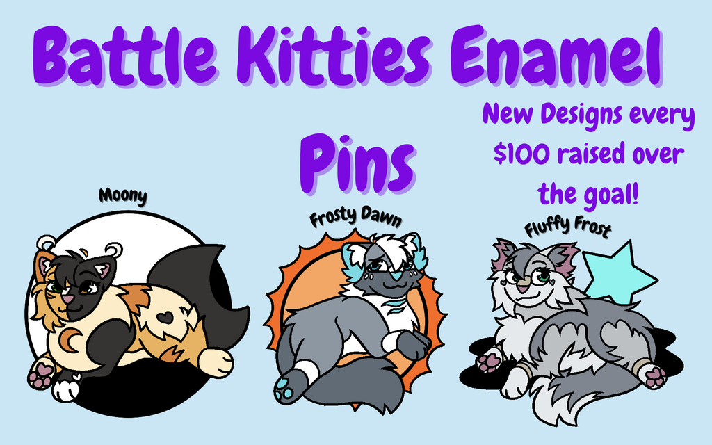 Battle Kitties Enamel Pins