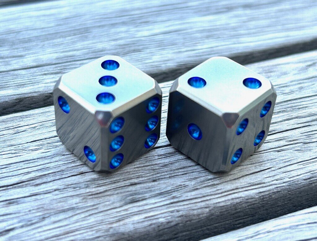 Sapphire Titanium Dice