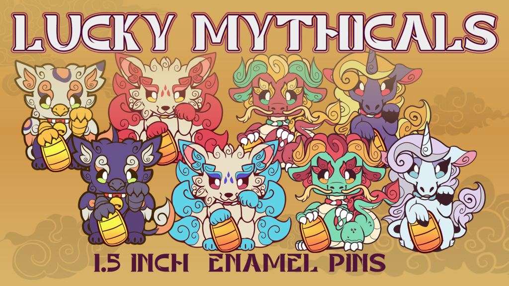 Lucky Mythicals - 1.5 Inch Fantasy Enamel Pin Collection