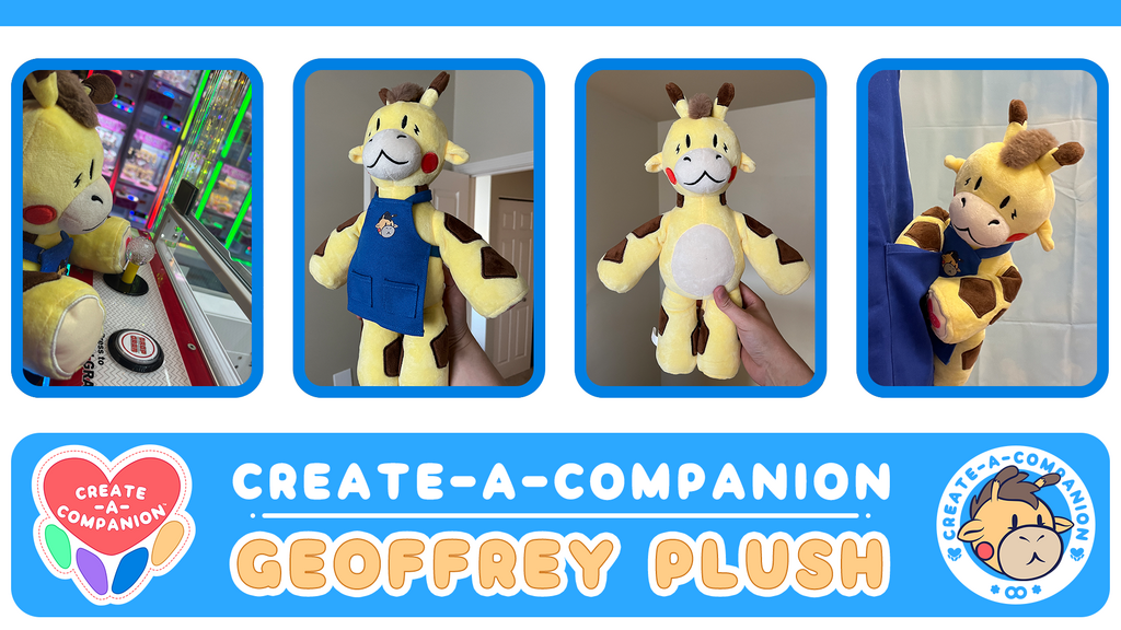 Geoffrey and Friends Plushies and Pins from Create-A-Companion