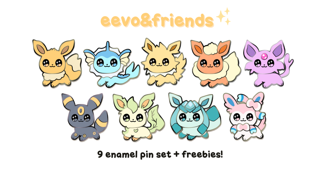 eevo&friends - hard enamel pins collection by kimmysparks