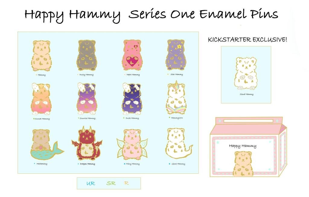 Happy Hammy: Series 1 Enamel Pins