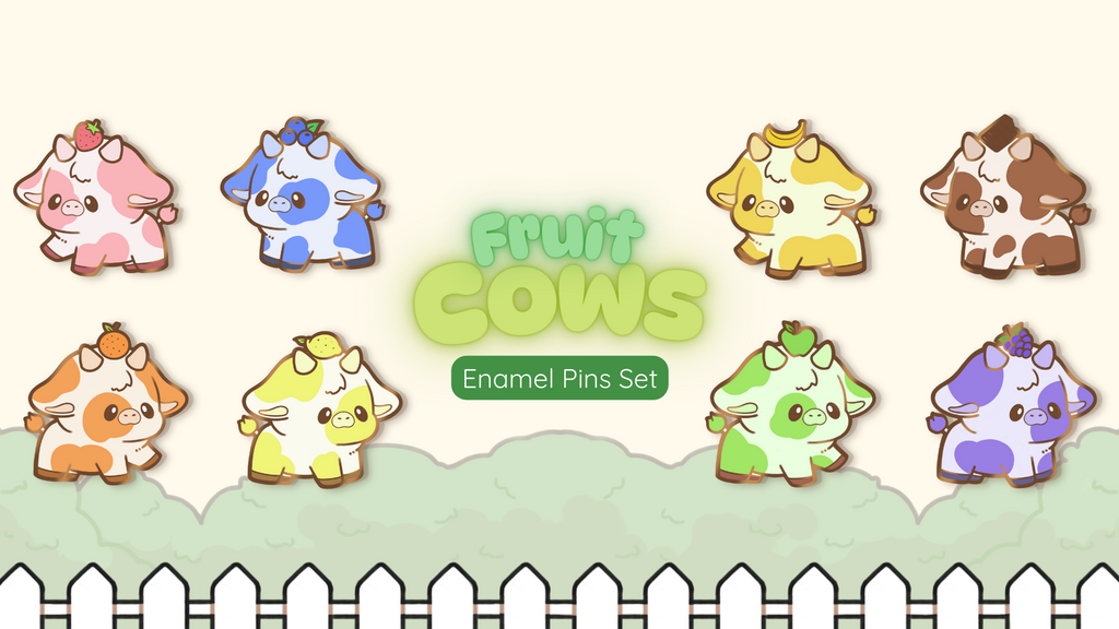 Cute Fruit Cows - Enamel Pins Collection