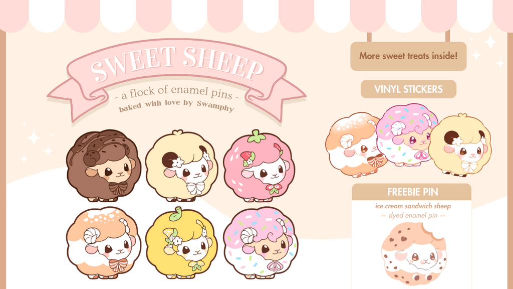 Sweet Sheep 🐑 A Flock of Enamel Pins