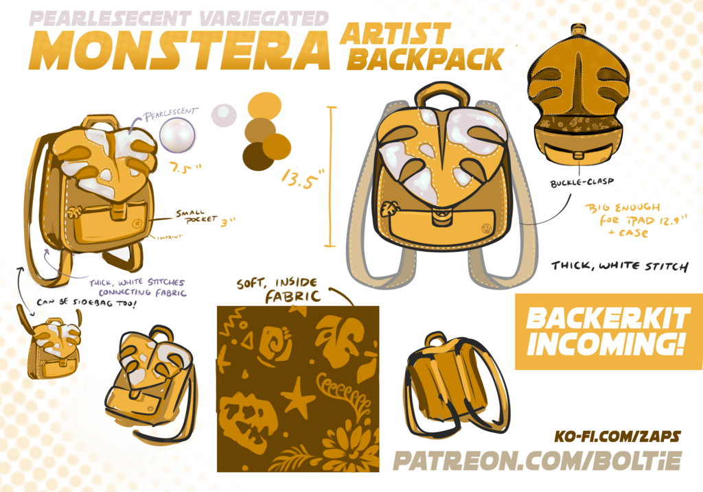 Monstera Leaf Artist Backpack