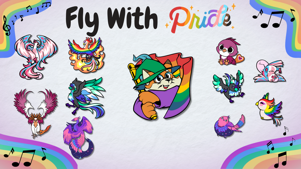 Fly with Pride: Phoenix Hard Enamel Pins