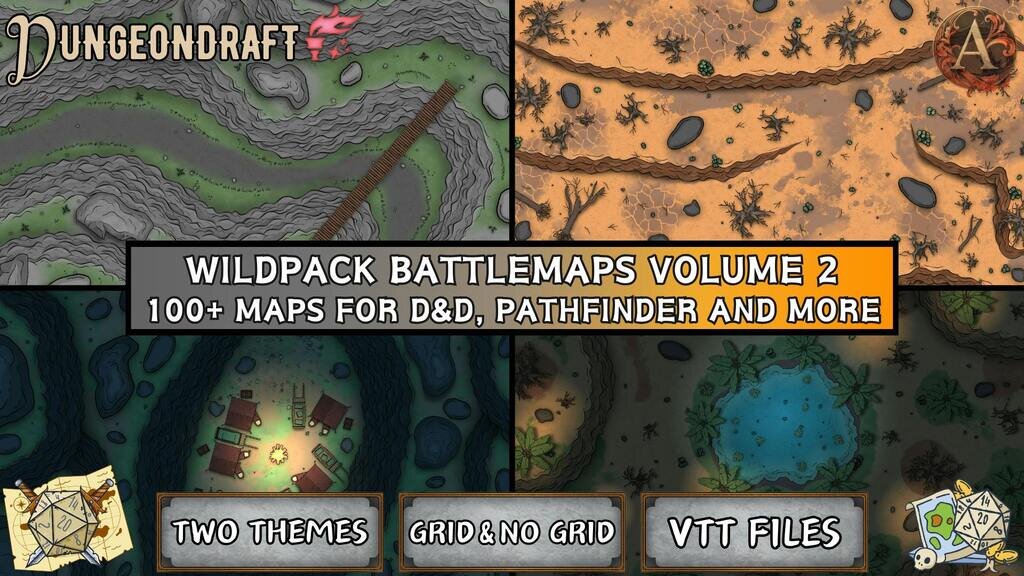 WildPack Vol 2: 100+ Maps for D&D, Pathfinder, and More