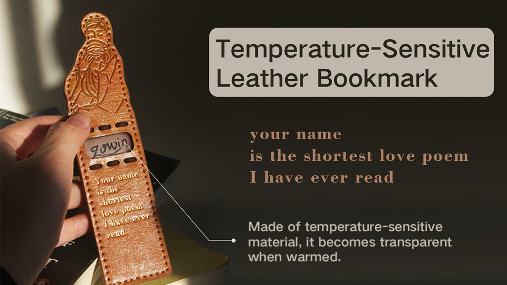 [Temperature-Sensitive Leather Bookmark]