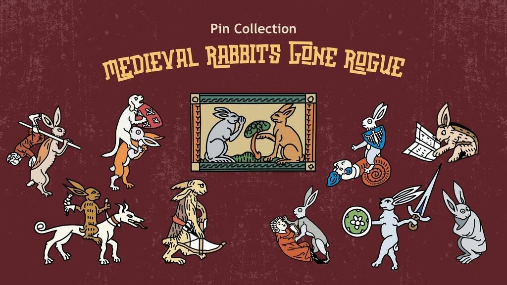 Medieval Rabbits Gone Rogue Pin Collection