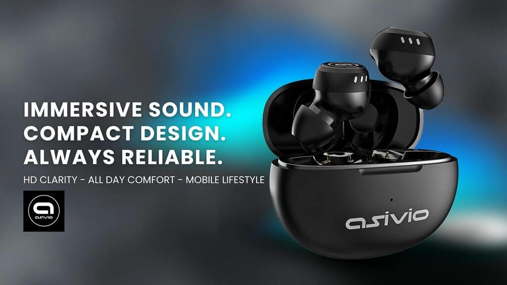 Asivio Zone: Compact Earbuds - Deep, Powerful Audio