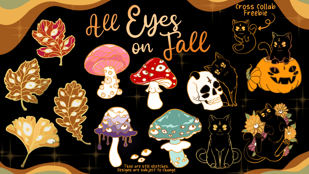 All eyes on fall - spooky hard enamel pins