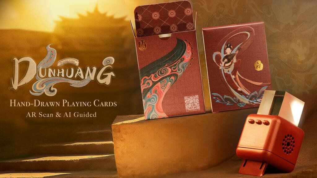 Hand-Drawn Flying Apsaras AR+Al Storytelling Playing Cards