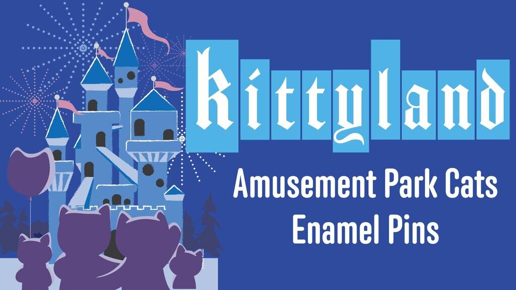 Kittyland Cute Cat Amusement Park Pins