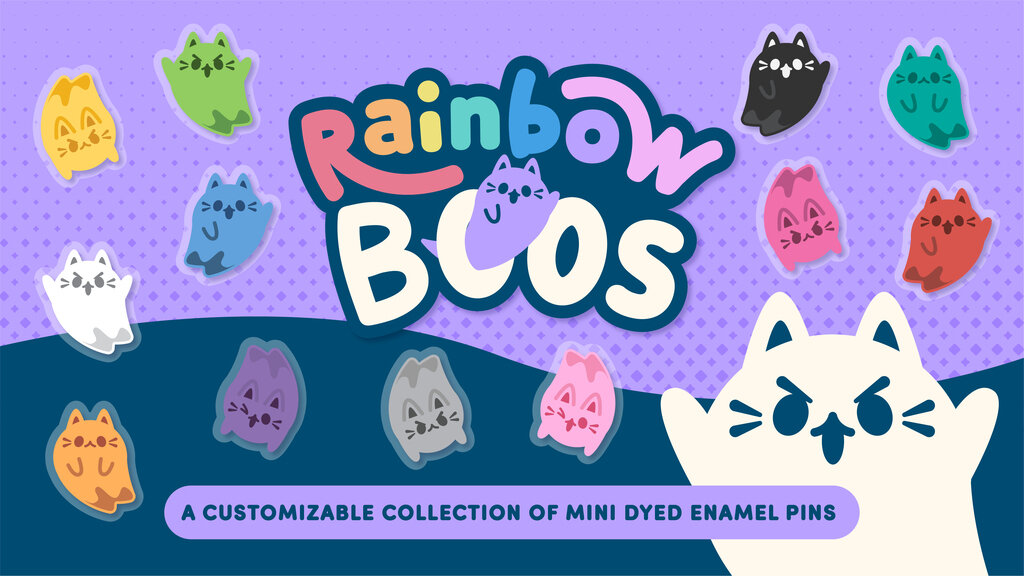Rainbow Boos - A Colorful Collection Of Cute Cat Pins